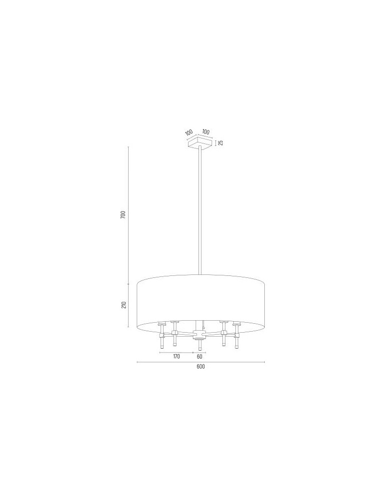 Argon ABBANO żyrandol 5 pł. 5x7W (max) zielony mosiądz szczotkowany 2146 Argon ABBANO żyrandol 5 pł. 5x7W (max) zielony mosiądz szczotkowany 2146