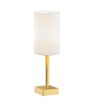 Lampy stołowe z abażurem - Argon ABRUZZO lampa stołowa 1 pł. 1x7W (max) biały mosiądz szczotkowany 8030 - product 1