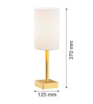 Lampy stołowe z abażurem - Argon ABRUZZO lampa stołowa 1 pł. 1x7W (max) biały mosiądz szczotkowany 8030 - product 4