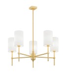 Żyrandole w stylu Hampton - Argon ABRUZZO żyrandol 5 pł. 5x7W (max) biały mosiądz szczotkowany 2134 - product 1