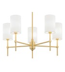 Żyrandole w stylu Hampton - Argon ABRUZZO żyrandol 5 pł. 5x7W (max) biały mosiądz szczotkowany 2134 - product 3