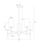 Żyrandole w stylu Hampton - Argon ABRUZZO żyrandol 5 pł. 5x7W (max) biały mosiądz szczotkowany 2134 - product 7