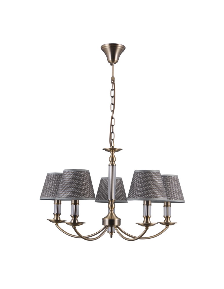 Żyrandole retro - ITALUX ZANOBI Wisząca Szary 5xE14 PND-43272-5 - produkt kolory-swiatla.pl 1