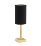 Lampy stołowe z abażurem - Argon ABRUZZO lampa stołowa 1 pł. 1x7W (max) czarny mosiądz szczotkowany 8031 - product 1
