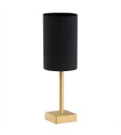 Lampy stołowe z abażurem - Argon ABRUZZO lampa stołowa 1 pł. 1x7W (max) czarny mosiądz szczotkowany 8031 - product 3