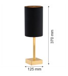Lampy stołowe z abażurem - Argon ABRUZZO lampa stołowa 1 pł. 1x7W (max) czarny mosiądz szczotkowany 8031 - product 6