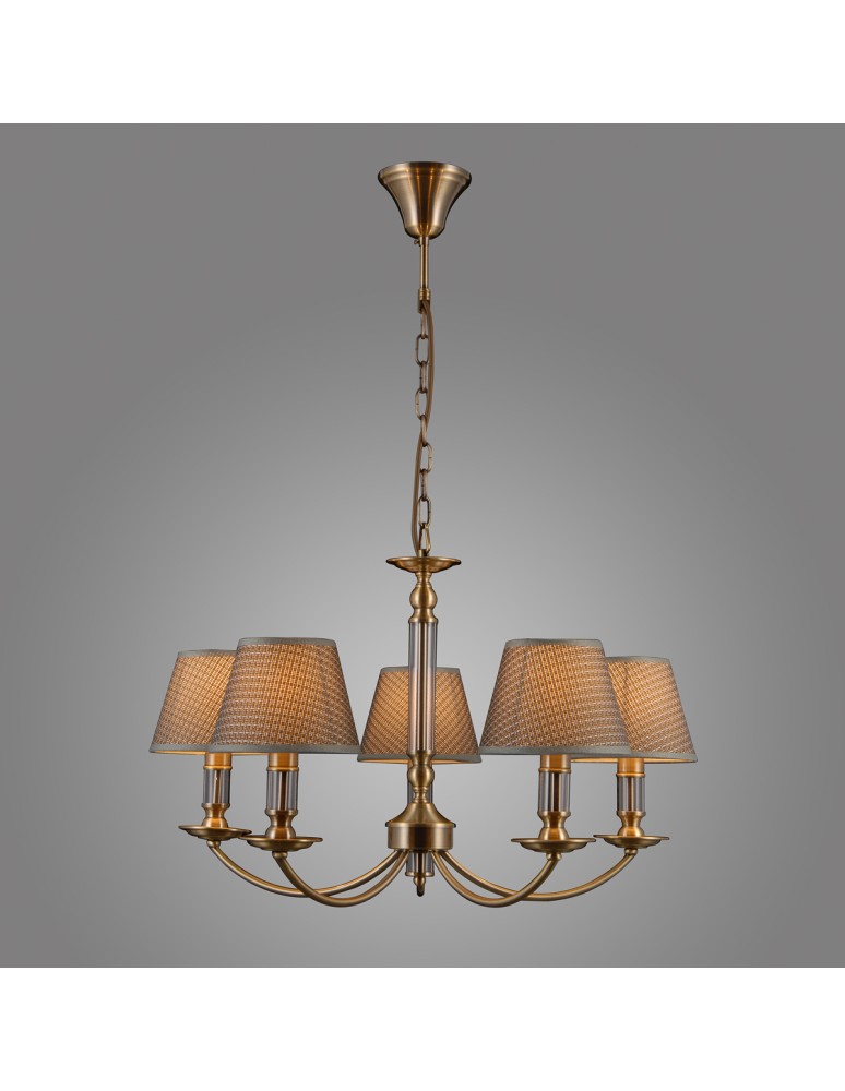Żyrandole retro - ITALUX ZANOBI Wisząca Szary 5xE14 PND-43272-5 - product kolory-swiatla.pl 2