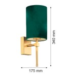 Kinkiety nowoczesne - Argon ABRUZZO kinkiet 1 pł. 1x7W (max) zielony mosiądz szczotkowany 8109 - product 4
