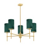Żyrandole mosiężne - Argon ABRUZZO żyrandol 5 pł. 5x7W (max) zielony mosiądz szczotkowany 2147 - product 1