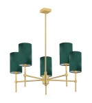 Żyrandole mosiężne - Argon ABRUZZO żyrandol 5 pł. 5x7W (max) zielony mosiądz szczotkowany 2147 - product 2