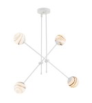 Argon ABSOS 1841 lampa wisząca 4 pł. klosze biało-brązowe (marmurek), stelaż kremowy biały szkło, stal lakierowana Argon ABSOS 1841 lampa wisząca 4 pł. klosze biało-brązowe (marmurek), stelaż kremowy biały szkło, stal lakierowana