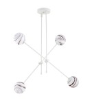 Argon ABSOS 1841 lampa wisząca 4 pł. klosze biało-brązowe (marmurek), stelaż kremowy biały szkło, stal lakierowana Argon ABSOS 1841 lampa wisząca 4 pł. klosze biało-brązowe (marmurek), stelaż kremowy biały szkło, stal lakierowana