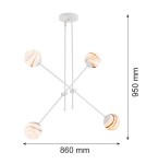 Argon ABSOS 1841 lampa wisząca 4 pł. klosze biało-brązowe (marmurek), stelaż kremowy biały szkło, stal lakierowana Argon ABSOS 1841 lampa wisząca 4 pł. klosze biało-brązowe (marmurek), stelaż kremowy biały szkło, stal lakierowana