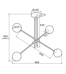 Argon ABSOS 1841 lampa wisząca 4 pł. klosze biało-brązowe (marmurek), stelaż kremowy biały szkło, stal lakierowana Argon ABSOS 1841 lampa wisząca 4 pł. klosze biało-brązowe (marmurek), stelaż kremowy biały szkło, stal lakierowana