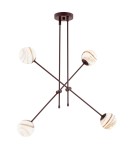Argon ABSOS 1842 lampa wisząca 4 pł. klosze biało-brązowe (marmurek), stelaż czekoladowy brązowy szkło, stal lakierowana Argon ABSOS 1842 lampa wisząca 4 pł. klosze biało-brązowe (marmurek), stelaż czekoladowy brązowy szkło, stal lakierowana