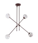 Argon ABSOS 1842 lampa wisząca 4 pł. klosze biało-brązowe (marmurek), stelaż czekoladowy brązowy szkło, stal lakierowana Argon ABSOS 1842 lampa wisząca 4 pł. klosze biało-brązowe (marmurek), stelaż czekoladowy brązowy szkło, stal lakierowana