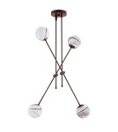 Argon ABSOS 1842 lampa wisząca 4 pł. klosze biało-brązowe (marmurek), stelaż czekoladowy brązowy szkło, stal lakierowana Argon ABSOS 1842 lampa wisząca 4 pł. klosze biało-brązowe (marmurek), stelaż czekoladowy brązowy szkło, stal lakierowana