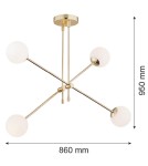 Argon ABSTRACT lampa wisząca 4 pł. 4x7W (max) opal mat mosiądz 1695 Argon ABSTRACT lampa wisząca 4 pł. 4x7W (max) opal mat mosiądz 1695