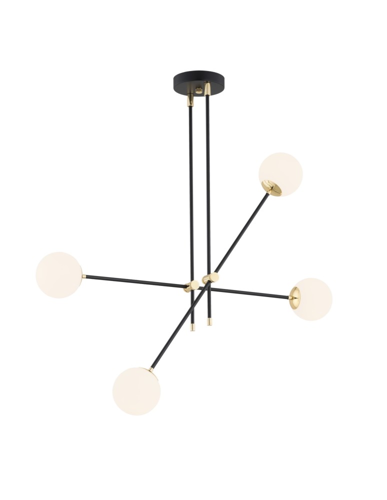 Argon ABSTRACT lampa wisząca 4 pł. 4x7W (max) opal mat czarny struktura 1696 Argon ABSTRACT lampa wisząca 4 pł. 4x7W (max) opal mat czarny struktura 1696