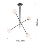 Argon ABSTRACT lampa wisząca 4 pł. 4x7W (max) opal mat czarny struktura 1696 Argon ABSTRACT lampa wisząca 4 pł. 4x7W (max) opal mat czarny struktura 1696