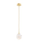Argon ALMIROS 8450 lampa wisząca 1 pł., mała, klosz biało-brązowy (marmurek), elementy mosiądz szkło, mosiądz, oplot baw Argon ALMIROS 8450 lampa wisząca 1 pł., mała, klosz biało-brązowy (marmurek), elementy mosiądz szkło, mosiądz, oplot baw