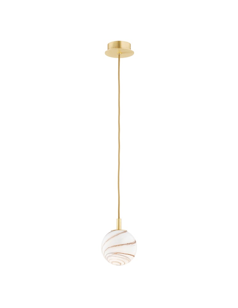 Argon ALMIROS 8450 lampa wisząca 1 pł., mała, klosz biało-brązowy (marmurek), elementy mosiądz szkło, mosiądz, oplot baw Argon ALMIROS 8450 lampa wisząca 1 pł., mała, klosz biało-brązowy (marmurek), elementy mosiądz szkło, mosiądz, oplot baw