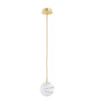 Argon ALMIROS 8450 lampa wisząca 1 pł., mała, klosz biało-brązowy (marmurek), elementy mosiądz szkło, mosiądz, oplot baw Argon ALMIROS 8450 lampa wisząca 1 pł., mała, klosz biało-brązowy (marmurek), elementy mosiądz szkło, mosiądz, oplot baw