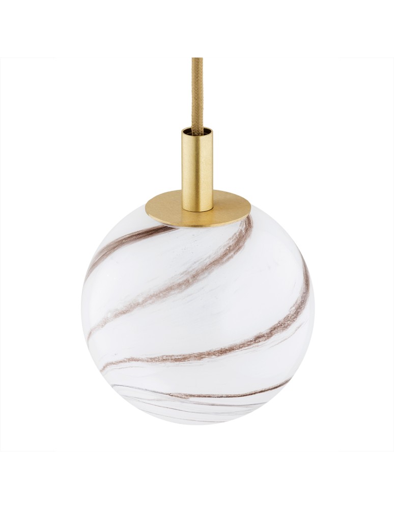 Argon ALMIROS 8450 lampa wisząca 1 pł., mała, klosz biało-brązowy (marmurek), elementy mosiądz szkło, mosiądz, oplot baw Argon ALMIROS 8450 lampa wisząca 1 pł., mała, klosz biało-brązowy (marmurek), elementy mosiądz szkło, mosiądz, oplot baw