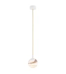 Argon ALMIROS 8451 lampa wisząca 1 pł., mała, klosz biało-brązowy (marmurek), elementy kremowe białe szkło, stal lakierow Argon ALMIROS 8451 lampa wisząca 1 pł., mała, klosz biało-brązowy (marmurek), elementy kremowe białe szkło, stal lakierow