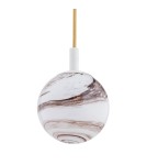 Argon ALMIROS 8451 lampa wisząca 1 pł., mała, klosz biało-brązowy (marmurek), elementy kremowe białe szkło, stal lakierow Argon ALMIROS 8451 lampa wisząca 1 pł., mała, klosz biało-brązowy (marmurek), elementy kremowe białe szkło, stal lakierow