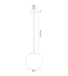 Lampy wiszące pojedyncze - Argon ALMIROS 8447 lampa wisząca 1 pł., średnia, klosz biało-brązowy (marmurek), elementy mosiądz szkło, mosiądz, oplot  - product 8