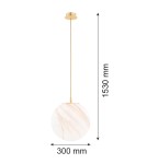 Lampy wiszące pojedyncze - Argon ALMIROS 8448 lampa wisząca 1 pł., duża, klosz biało-brązowy (marmurek), elementy mosiądz szkło, mosiądz, oplot baw - product 7