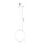 Lampy wiszące pojedyncze - Argon ALMIROS 8448 lampa wisząca 1 pł., duża, klosz biało-brązowy (marmurek), elementy mosiądz szkło, mosiądz, oplot baw - product 8
