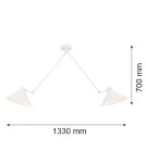 Lampy wiszące - Argon ALTEA lampa wisząca 2 pł. 2x15W (max) biały struktura 861 - product 2