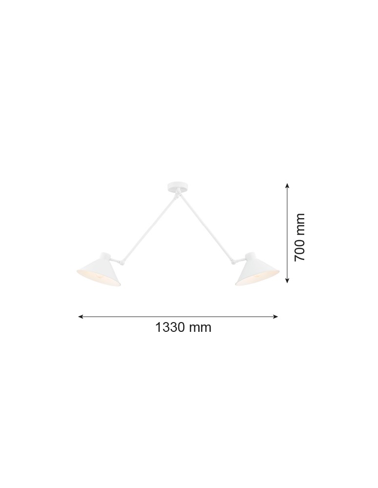 Lampy wiszące - Argon ALTEA lampa wisząca 2 pł. 2x15W (max) biały struktura 861 - product kolory-swiatla.pl 2
