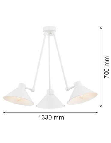 Argon ALTEA lampa wisząca 3 pł. 3x15W (max) biały struktura 1451 - produkt 2