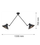 Lampy wiszące - Argon ALTEA lampa wisząca 2 pł. 2x15W (max) czarny struktura 862 - product 2