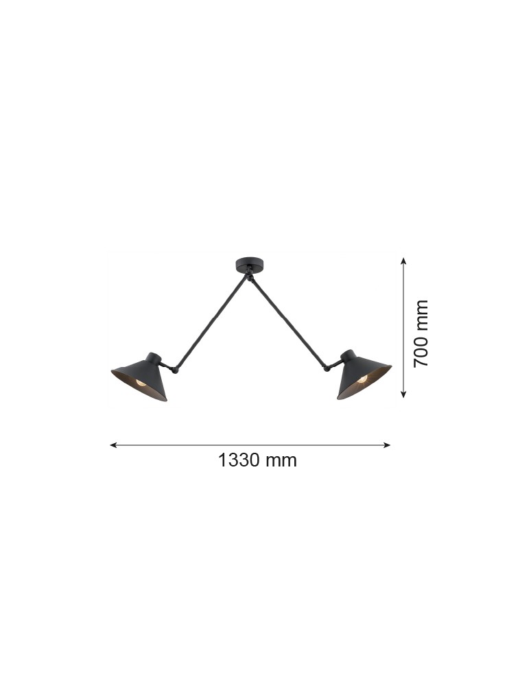 Lampy wiszące - Argon ALTEA lampa wisząca 2 pł. 2x15W (max) czarny struktura 862 - product kolory-swiatla.pl 2