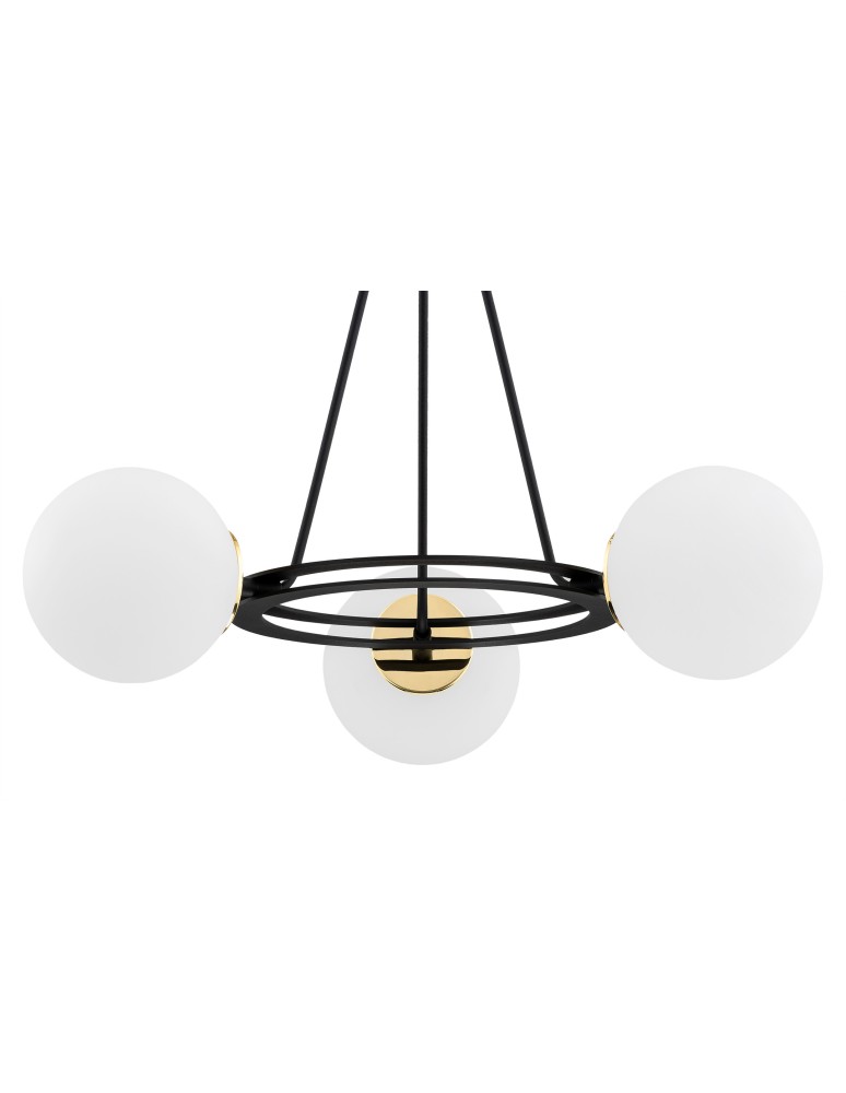 Argon AMALFI żyrandol 3 pł. 3x15W (max) opal mat czarny struktura 6150 Argon AMALFI żyrandol 3 pł. 3x15W (max) opal mat czarny struktura 6150