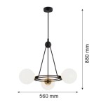 Argon AMALFI żyrandol 3 pł. 3x15W (max) opal mat czarny struktura 6150 Argon AMALFI żyrandol 3 pł. 3x15W (max) opal mat czarny struktura 6150