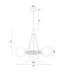 Argon AMALFI żyrandol 3 pł. 3x15W (max) opal mat czarny struktura 6150 Argon AMALFI żyrandol 3 pł. 3x15W (max) opal mat czarny struktura 6150