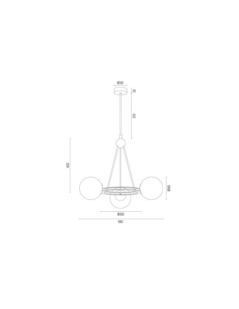 Argon AMALFI żyrandol 3 pł. 3x15W (max) opal mat czarny struktura 6150 Argon AMALFI żyrandol 3 pł. 3x15W (max) opal mat czarny struktura 6150