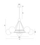 Argon AMALFI żyrandol 5 pł. 5x15W (max) opal mat czarny struktura 2119 Argon AMALFI żyrandol 5 pł. 5x15W (max) opal mat czarny struktura 2119