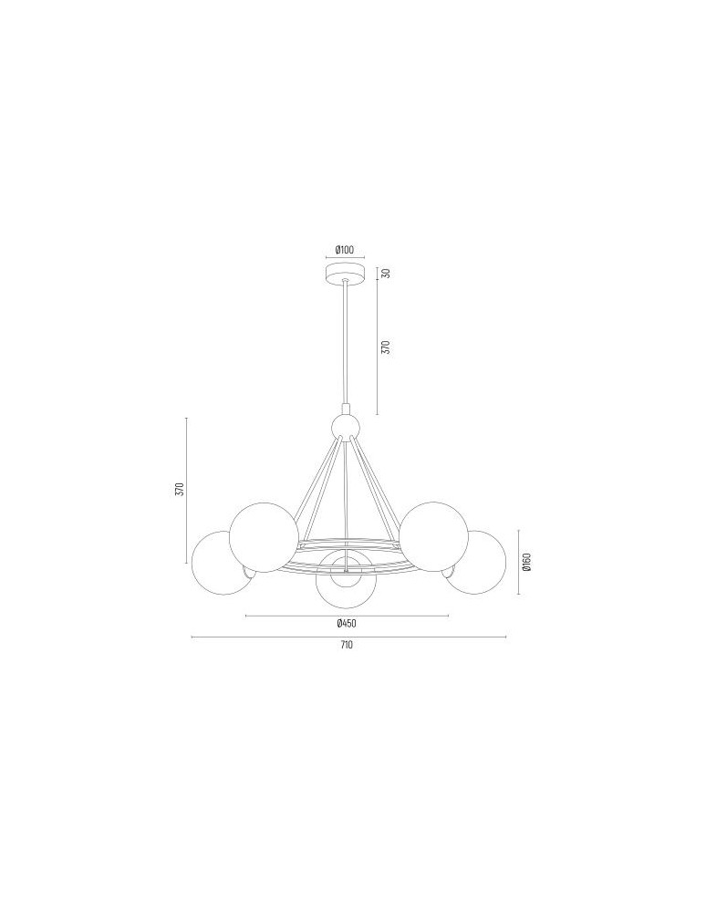 Argon AMALFI żyrandol 5 pł. 5x15W (max) opal mat czarny struktura 2119 Argon AMALFI żyrandol 5 pł. 5x15W (max) opal mat czarny struktura 2119