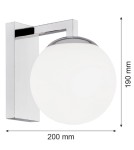 Argon ASPEN kinkiet 1 pł. 1x15W (max) opal mat chrom 3735 Argon ASPEN kinkiet 1 pł. 1x15W (max) opal mat chrom 3735