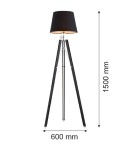 Lampy podłogowe trójnóg - Argon ASTER lampa podłogowa 1 pł. 1x15W (max) czarny czarny 3357 - product 2