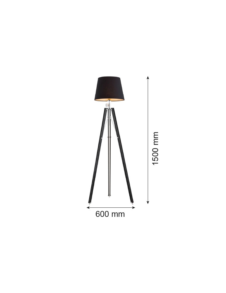 Lampy podłogowe trójnóg - Argon ASTER lampa podłogowa 1 pł. 1x15W (max) czarny czarny 3357 - product kolory-swiatla.pl 2