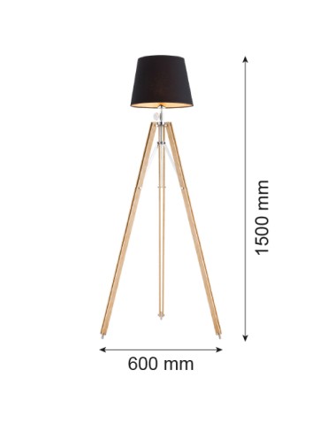 Argon ASTER lampa podłogowa 1 pł. 1x15W (max) czarny drewno naturalne 3421 - produkt 2
