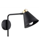 Kinkiety na wysięgniku - Argon AVALONE kinkiet 1 pł. 1x15W (max) czarny struktura elementy mosiądzowane 8008 - product 2