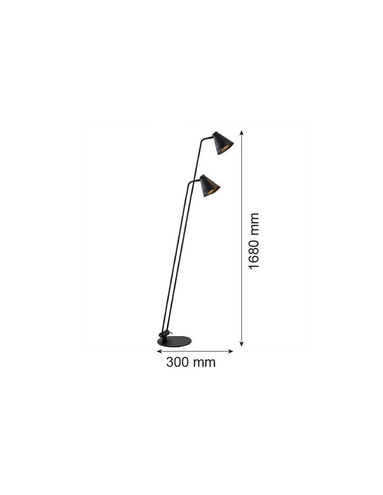 Argon AVALONE lampa podłogowa 2 pł. 2x15W (max) czarny struktura 7077